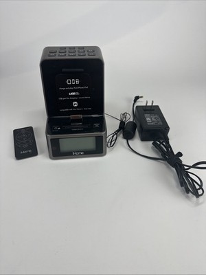 iHome ID37 Alarm Clock Radio Dock 30 pin iPod iPhone iPad USB w/ Remote Works