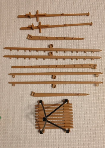 Playmobil vintage Pirate Ship masts, pulleys, loading platform, more