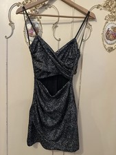 Glittering Zara Basics Black Festive Season Dress XS Gloss Christmas NYE