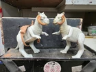 Vintage Star Wars Taun Taun Action figures. 1979 solid belly, 1982 Split belly