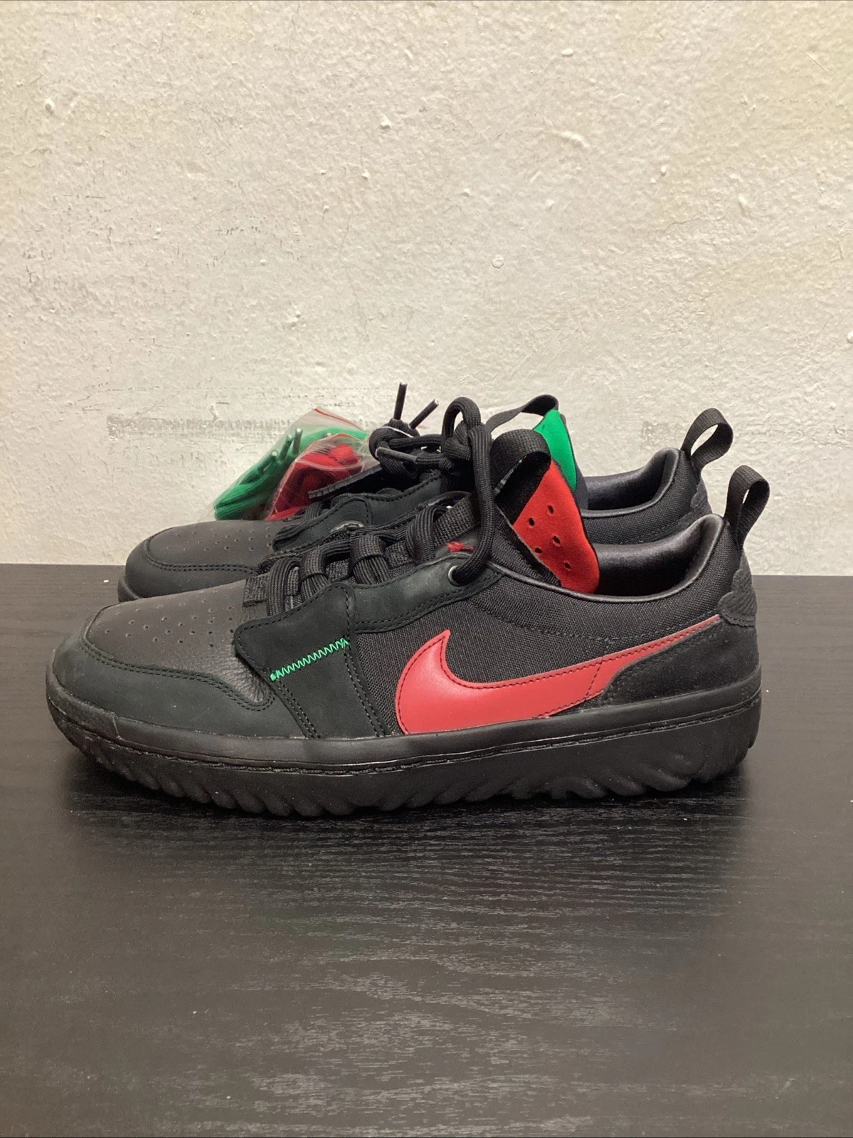 NIKE AIR JORDAN 1 LOW REACT FEARLESS BLACK SNEAKERS SHOES SIZE 11 ( CT6416-001 )