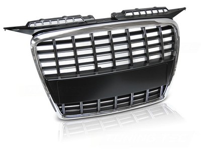 Front grill for Audi A3 Sportback 3D 5D 2005 2006 2007 2008 VR-64 Chrome Black