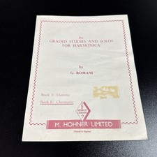 Vtg 1958 Books 1 2 80 Graded Studies And Solos For Harmonica By G. Romani Music