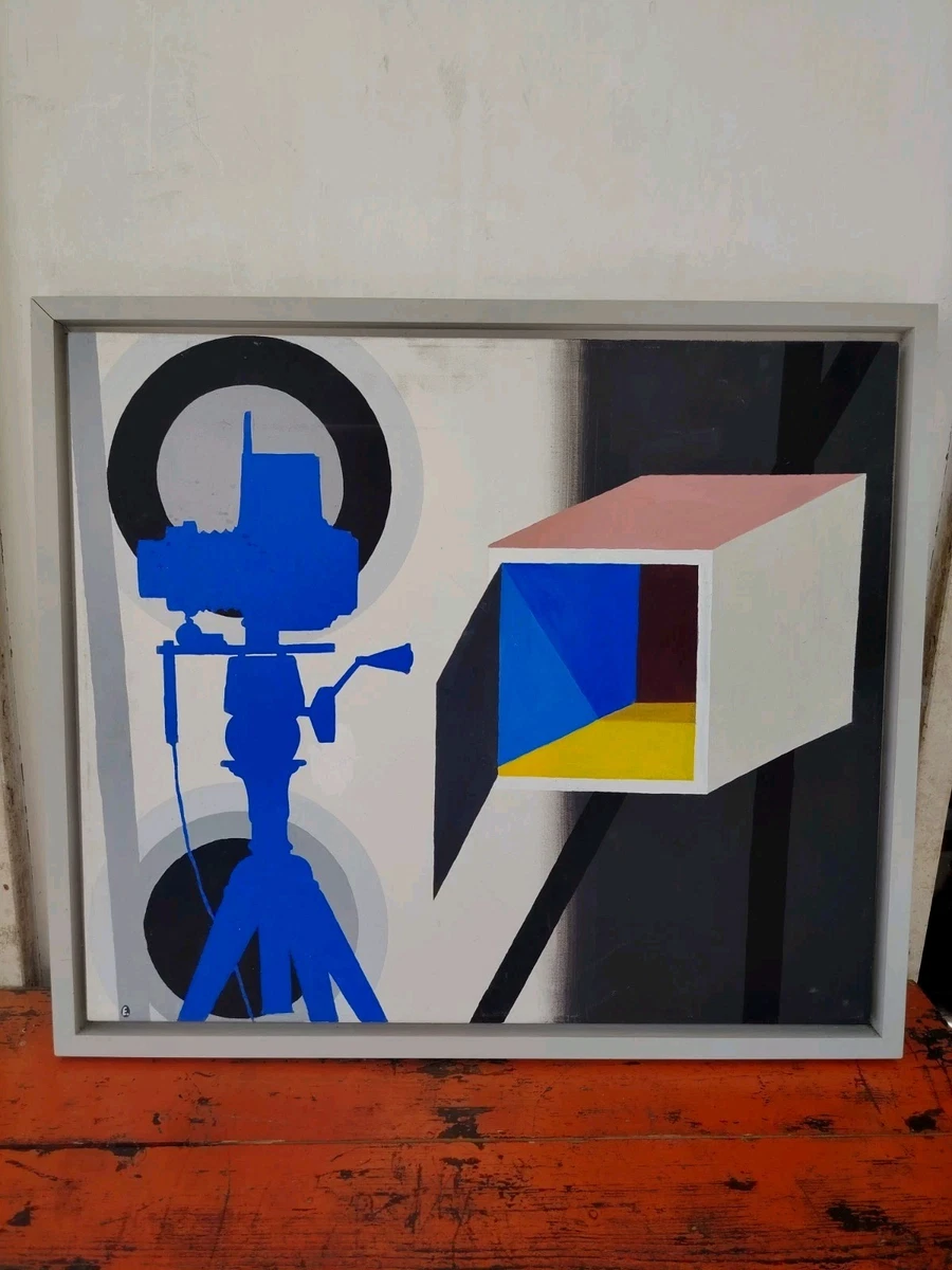 Pintura al óleo sobre lienzo Jorg Eberhard - ""Cámara oscura"" Alemania XX Se...