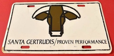 Santa Gertrudis Booster License Plate Proven Performance Cattle Ranch Bull Steer