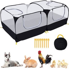 Small Animals Playpen,Pet Cage Tent Large Chicken Run Coop with Detachable Bo...