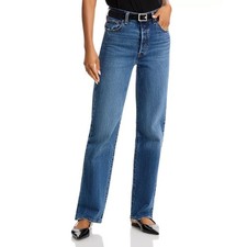 Levi's Women's Ribcage Straight Jeans 24X32 US 0 Blue High Rise 79078-0007 NWT