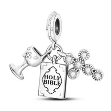 MULA European Bible Cross DIY Charm AAA CZ Fit Women Bracelet 925 SterlingSilver