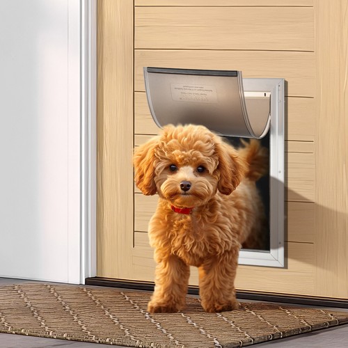 VEVOR Haustierklappe Katzenklappe Hundeklappe Magnetklappensystem Aluminium M - Foto 8 di 12