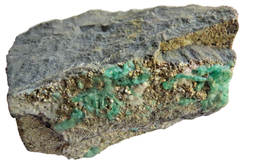 Raw emerald in its matrix 300 grs - pyrite, emerald & quartz - Picture 1 of 4