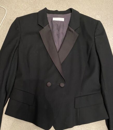 Nicole Farhi UK 14 Black Wool Suit Jacket Blazer & Trousers Stinking Luxurious - Picture 3 of 24