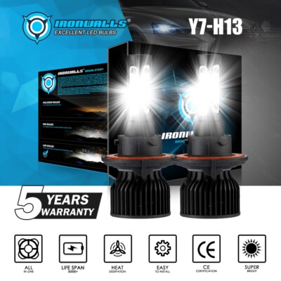 LED Headlight Bulbs Kit H13 9008 for Dodge Ram 1500 2006-2012 High Low Dual Beam