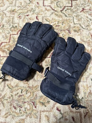 Global Warmers Thinsulate Waterproof Skiing/Winter Gloves Size S/M Black