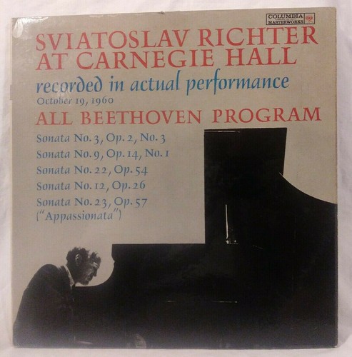 Beethoven, Sviatoslav Richter At Carnegie Hall VINYL 2X's LP (both VG) cover VG+