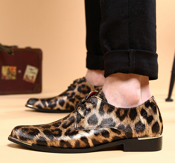 Cool Leopard Print Fashion Patent Leather Dress Oxford shoes Men Metal Border SZ Cool Leopard Print Fashion Patent Leather Dress Oxford shoes Men Metal Border SZ