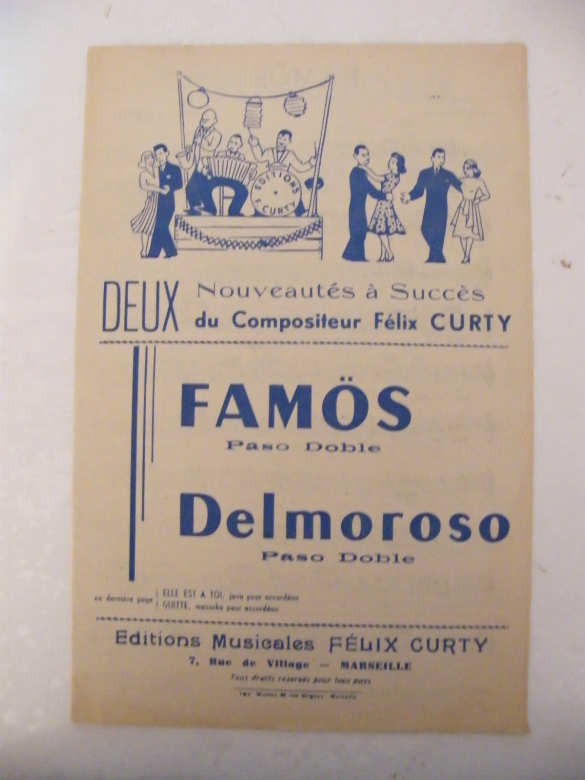 Famos Delmoroso Paso Doble Partition Félix Curty