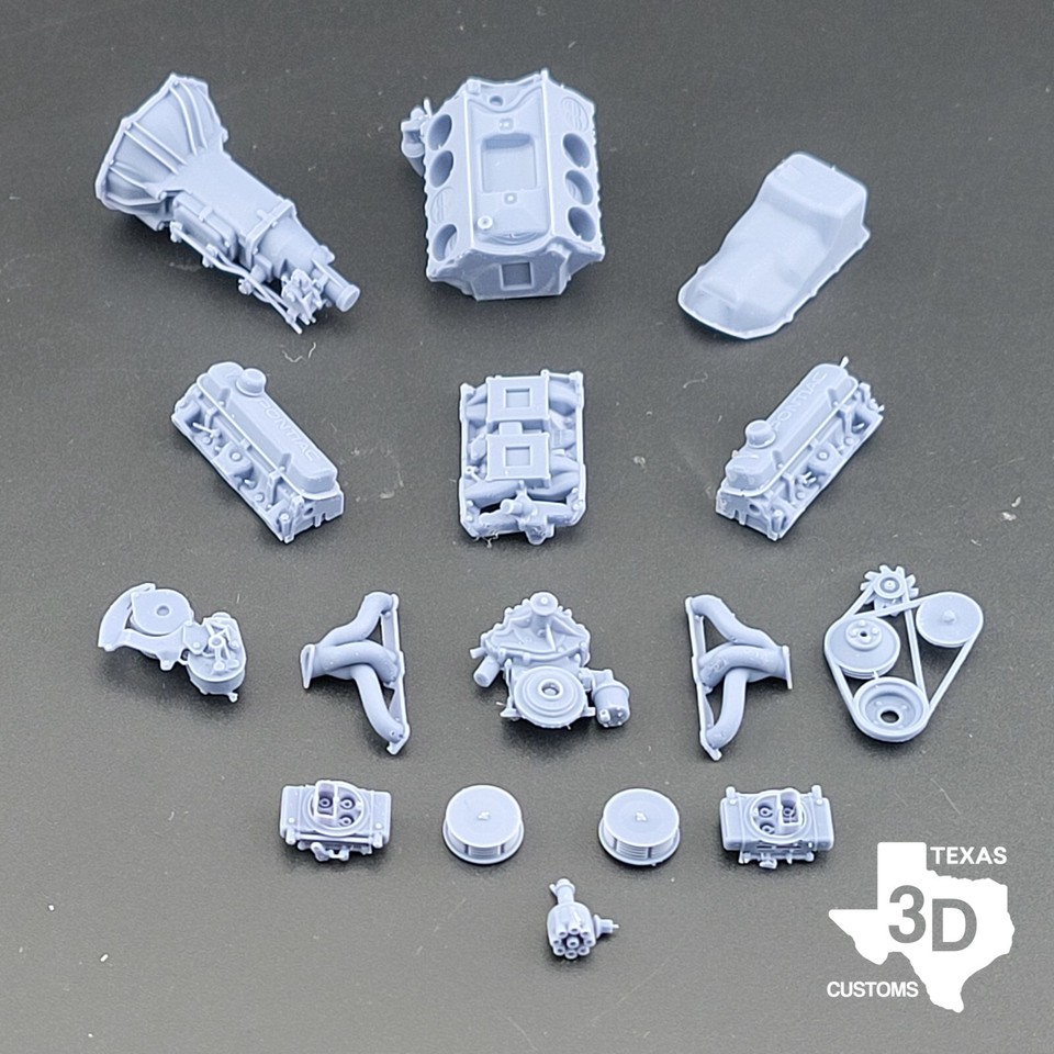 1:25/1:24 Pontiac V8 Dual 4bbl model engine resin 3D printed | eBay