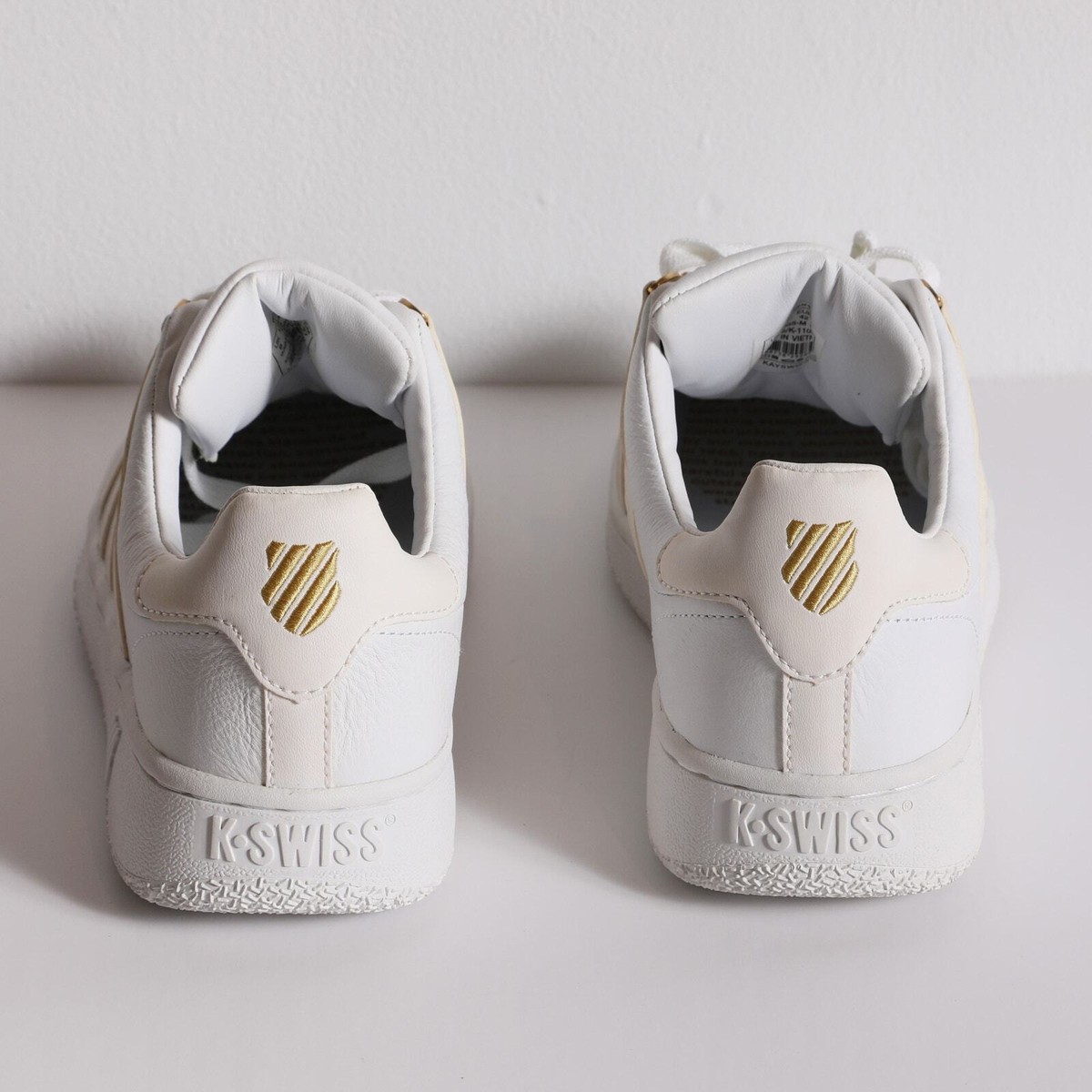 K SWISS White Leather Sneakers 50th Anniversary Collection 