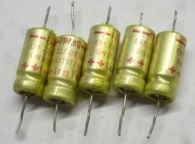 5 Stück Kondensator Elko Frako  22 µF  100 Volt   IA39 DIN 41257/GPF  / LF RA400