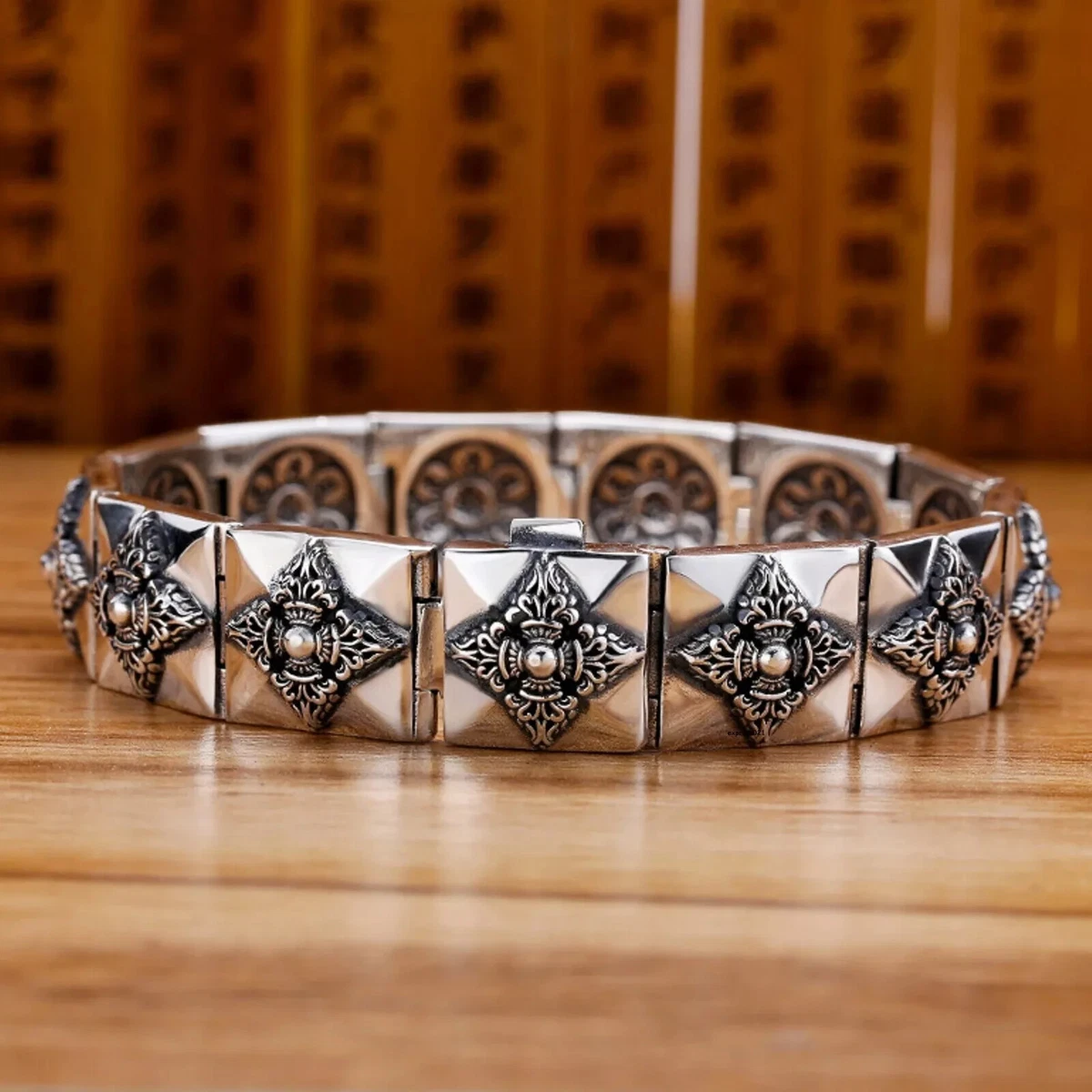 アクセサリー Vintage 50s Silver Chain Cross Bracelet S925 Silver Men Retro Cross Watch Chain Bracelet | eBay