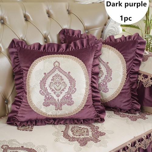 Blumen Jacquard Kissenhülle Samt Sofa Kissenbezug Rüschen Nur Abdeckung Retro - Bild 24 von 24