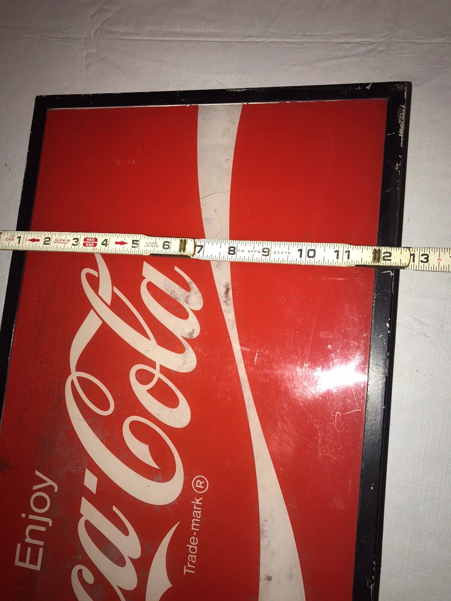 VINTAGE COCA COLA COKE SODA MACHINE TOPPER 1960'S SIGN PANEL