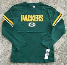 Top T-Shirt Green Bay Packers NFL Team Apparel Long Sleeve Cotton Men's Adult M