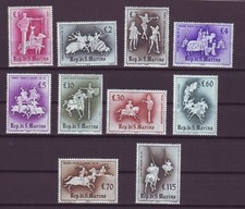 SAN MARINO 1963 GIOSTRE E TORNEI  ** SERIE   INTEGRA E FRESCA....MNH VF