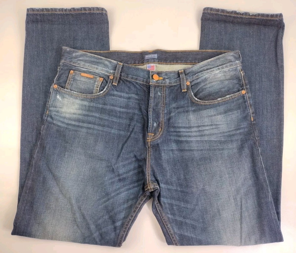 Jacob Davis JD1B Mens Jeans Size 38 Measures 40x35 Slim Leg