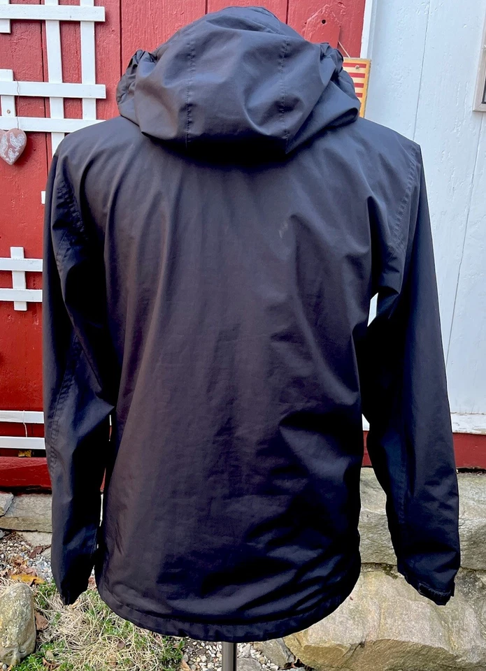 Chaqueta para hombre Patagonia Eco Rain Shell negra cremallera completa con capucha forrada de malla M Foto 2 de 4