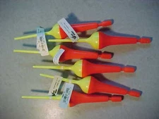 6 New Tackle 2000 Rocket Bobbers 6 1/4" Yellow Top Orange ice fishing spring