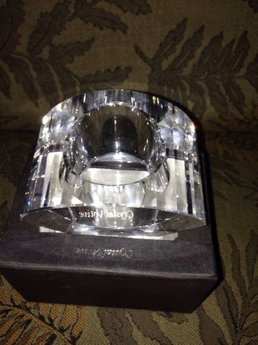 OLEG CASSINI CRYSTAL CUT LOTUS VOTIVE HOLDER IN BOX - Picture 8 of 12