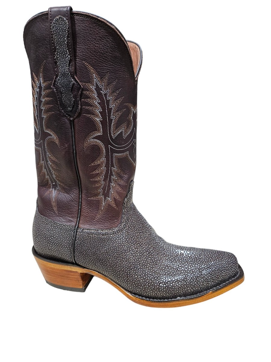 MEN'S BLACK JACK BROWN SANDED STINGRAY WESTERN BOOTS EXOTICS