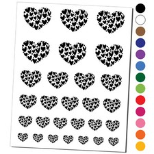 Adorable Heart Made of Hearts and Dots Temporary Tattoo Water Resistant Set