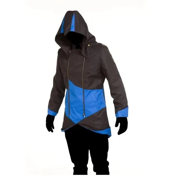 Assassin s Cosplay Creed Connor Blue And Black Hoodie Jacket