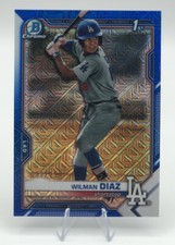 2021 Bowman Chrome 1st Wilman Diaz Blue Mojo Parallel 101/150
