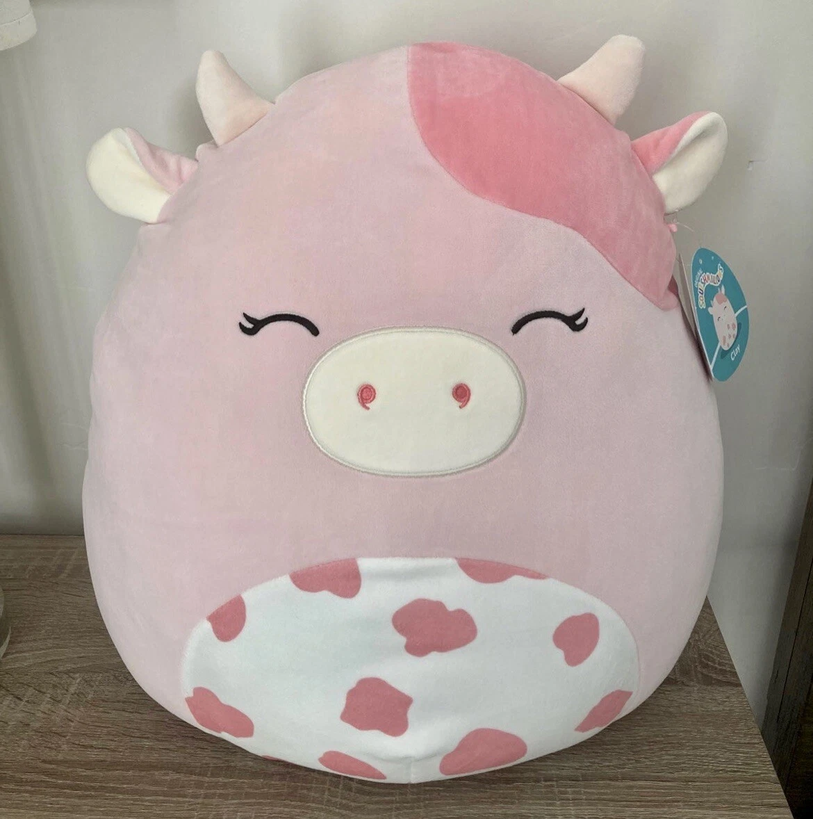 Squishmallows Clay The Pink Cow 16” HTF Exclusive Rare NWT IN HAND