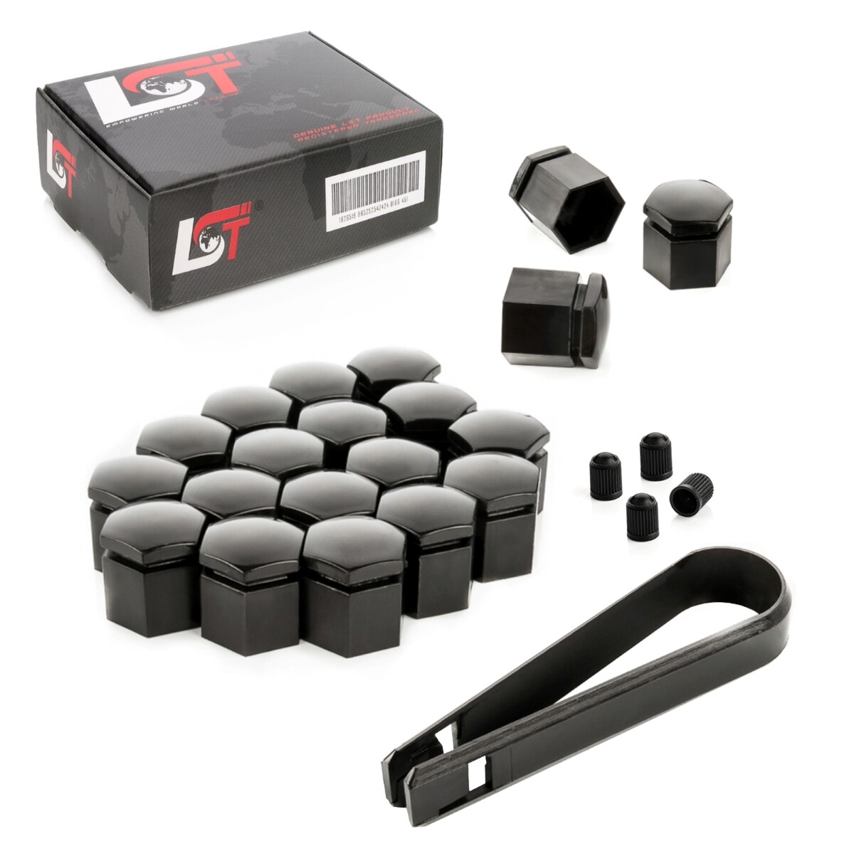 20X Wheel Nut Caps Set Black 17 Mm For RENAULT