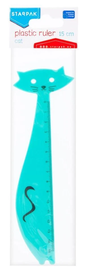 STARPAK Plastiklineal 15cm Katze