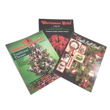 3 Vintage Christmas Craft Booklets Floral Design Trim a Tree Jingle Bells Kitsch
