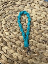 boho macrame wristlet Handmade Spiral Keychain