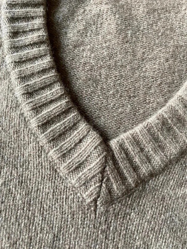 Zara Pullover V Ausschnitt Kaschmir Cashmere Gr. M braun taupe Ne eBay