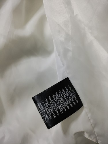 Mark Alan New York Puffer Jacket donna XL bianco pelliccia sintetica orlo foderato - Foto 10 di 16