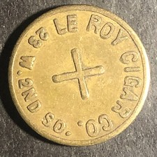 Le Roy Cigar Co. (Salt Lake City) G/F 12½¢ In Trade Brass Token c1906 Scarce