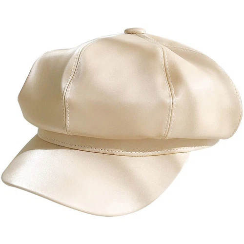 Cappello berretto donna uomo pelle PU newsboy panettiere ragazzo cabbie gatsby lucido moda - Foto 4 di 10