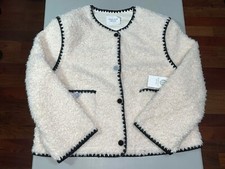 Hyacinth House Women's Cream & Black Trim Audrey Jacket Size Large