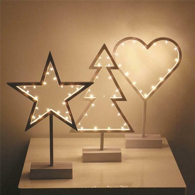 Led Night Star Heart Love Tree Shape Light Xmas Wedding Lamp