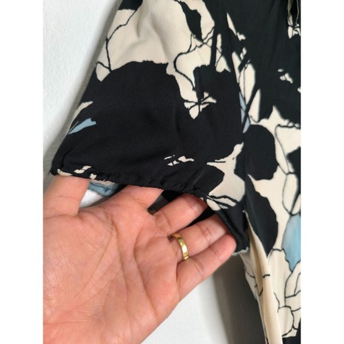 DIANE Von FURSTENBERG DVF Silk Floral Dolman Sleeve Tunic Dress Size 2 Collared - Picture 10 of 18