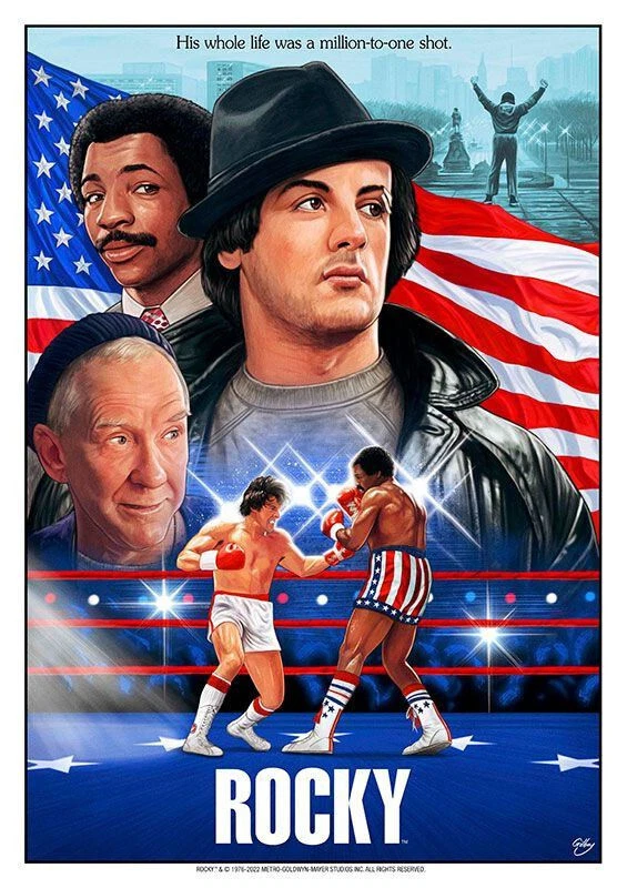 Rocky Balboa Kunstdruck Limited Edition 42x30 cm Litografie Druck Bild Fanattik