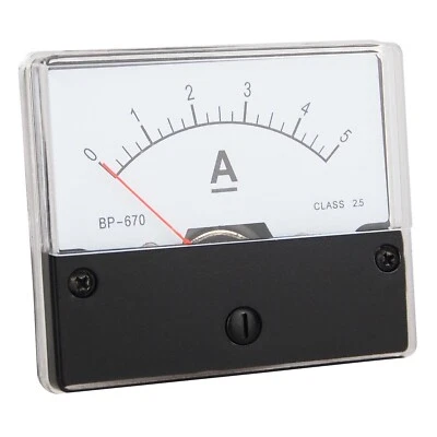 BLANKO Messinstrument 0 - 5 A DC zum Einbau, Analog Amperemeter, mit Shunt